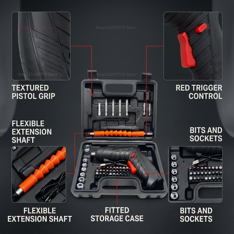 47Pcs Rechargeable Cordless El - Electric Screwdriver Rechargeable Usb 评论和价格