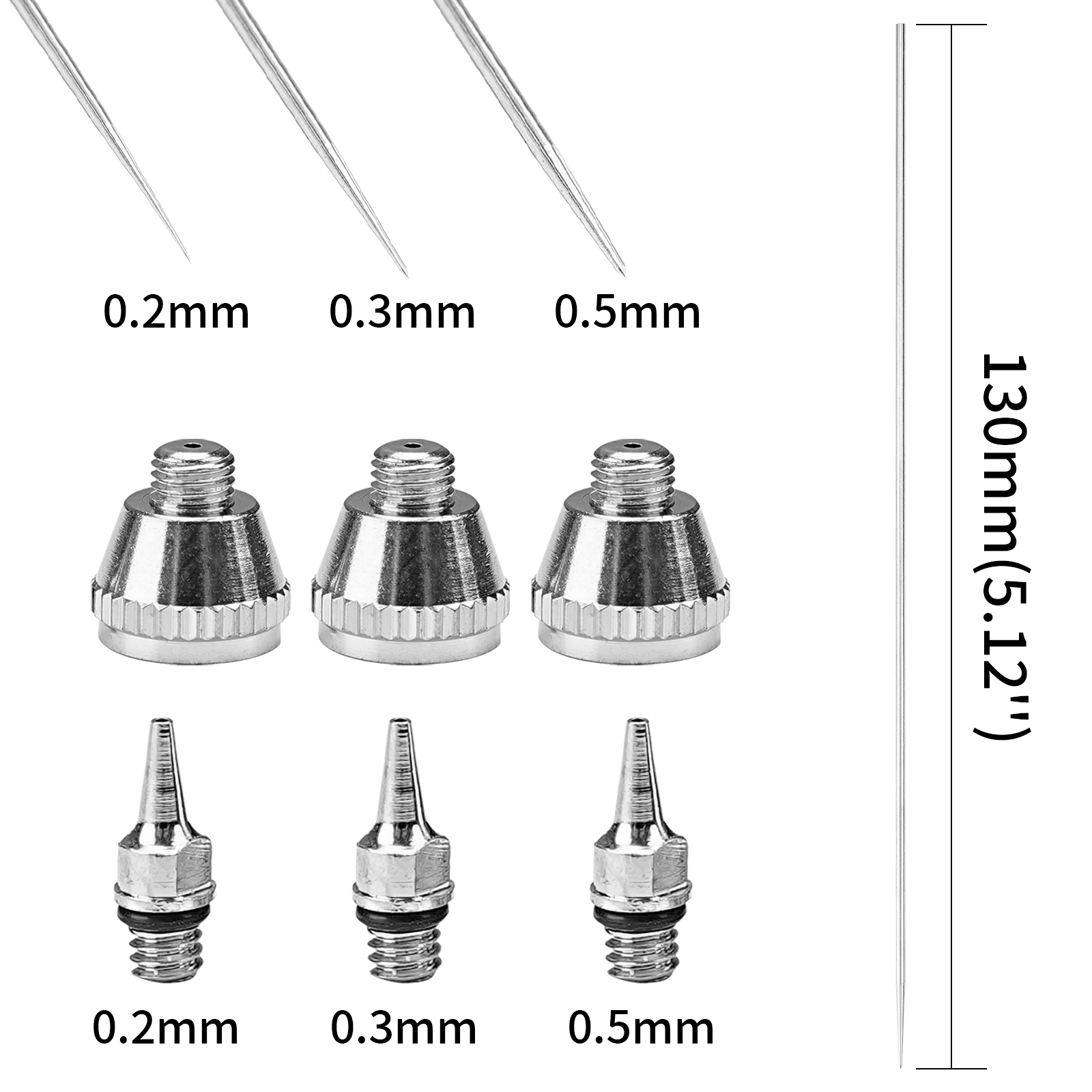 1/3pcs set 0.2/0.3/0.5mm Airbr - Airbrush Kit With Mini Compressor 评论和价格