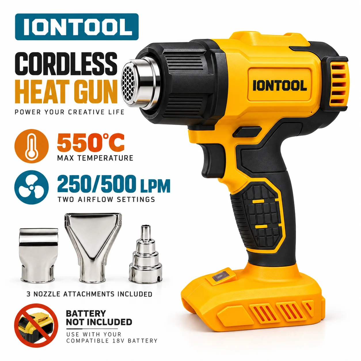 IONTOOL Brushless Cordless Hea - Cordless Heat Gun For Shrink Tubing 评论和价格
