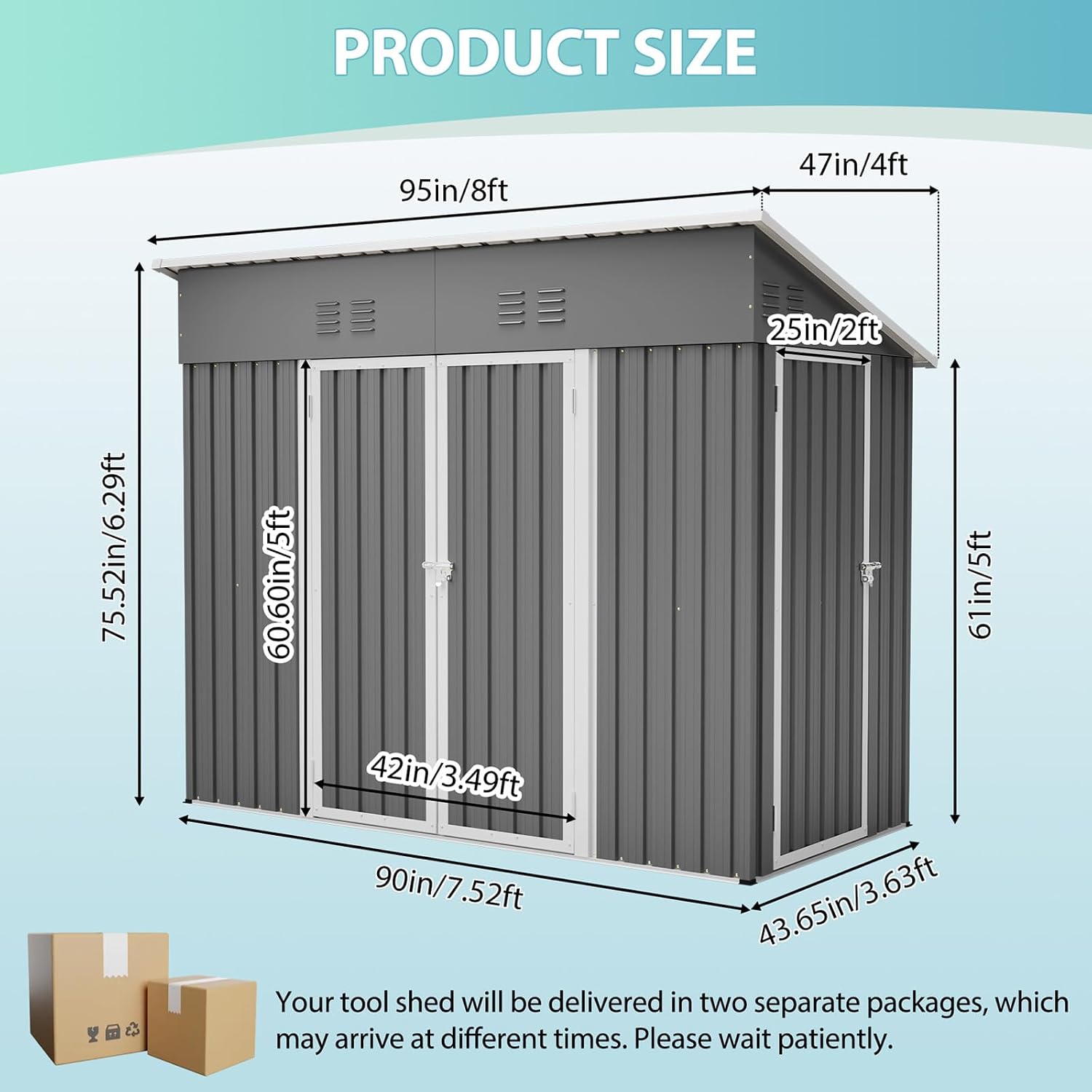 8x4 FT Outdoor Storage Shed wi - Garden Tools 评论和价格